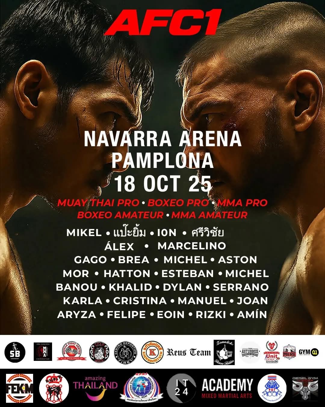 Campeonato por el título del Siam Omnoi Boxing Stadium de Bangkok, el Campeonato del Mundo WPMF y el Campeonato de España profesional